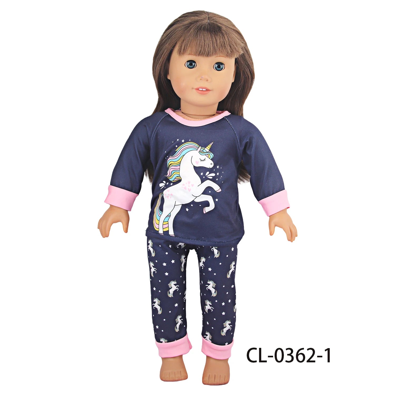 Doll Clothes Pajamas  For 43cm Baby New Born&American 18 Inch Girl Doll Unicorn Shark Cartoon Clothes Suit For Generation Doll