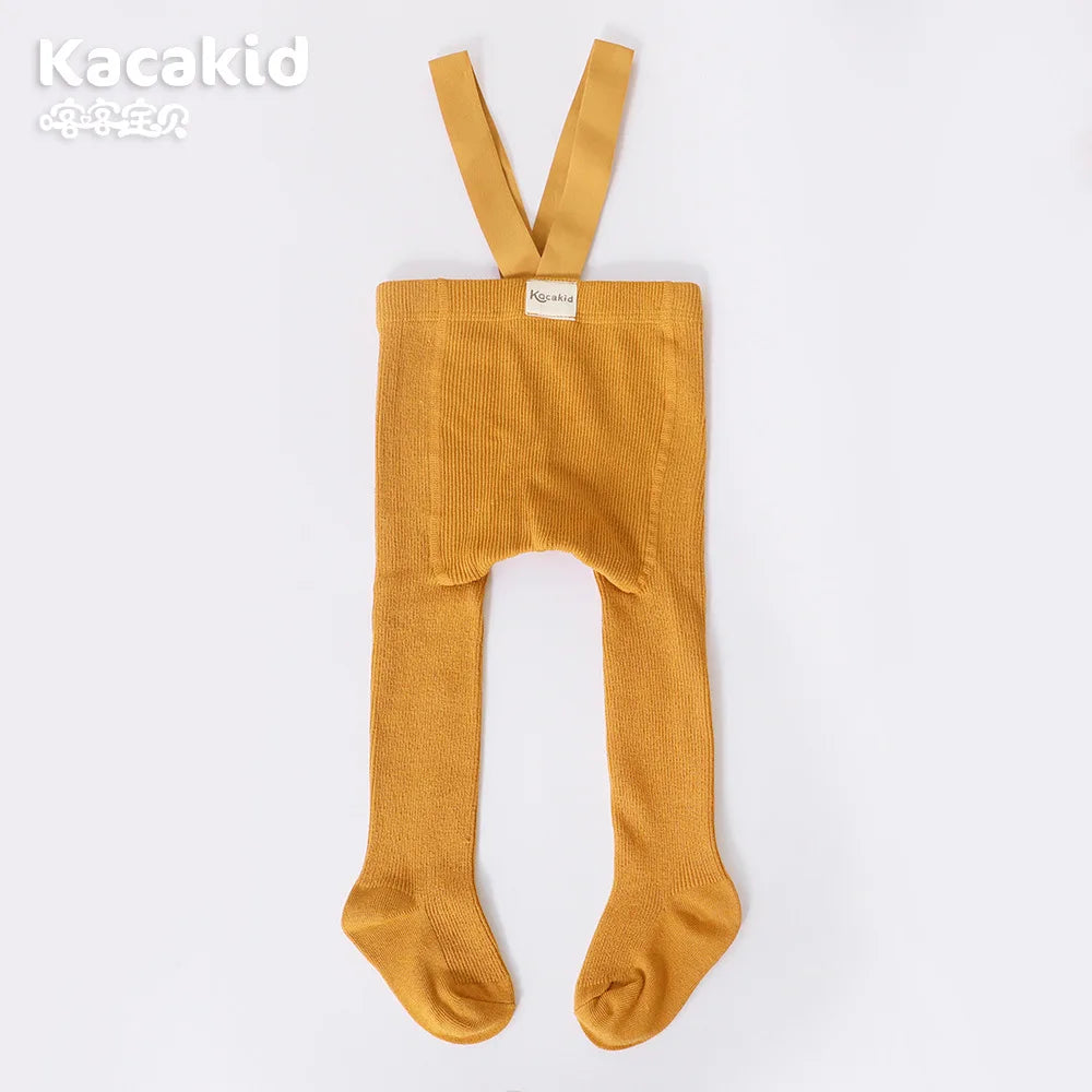 Xmas Baby Girl Boy Stocking 0-24M Infant Toddler Knit Tights Newborn Suspender Tights Pantyhose Solid High Waist Overall Legging