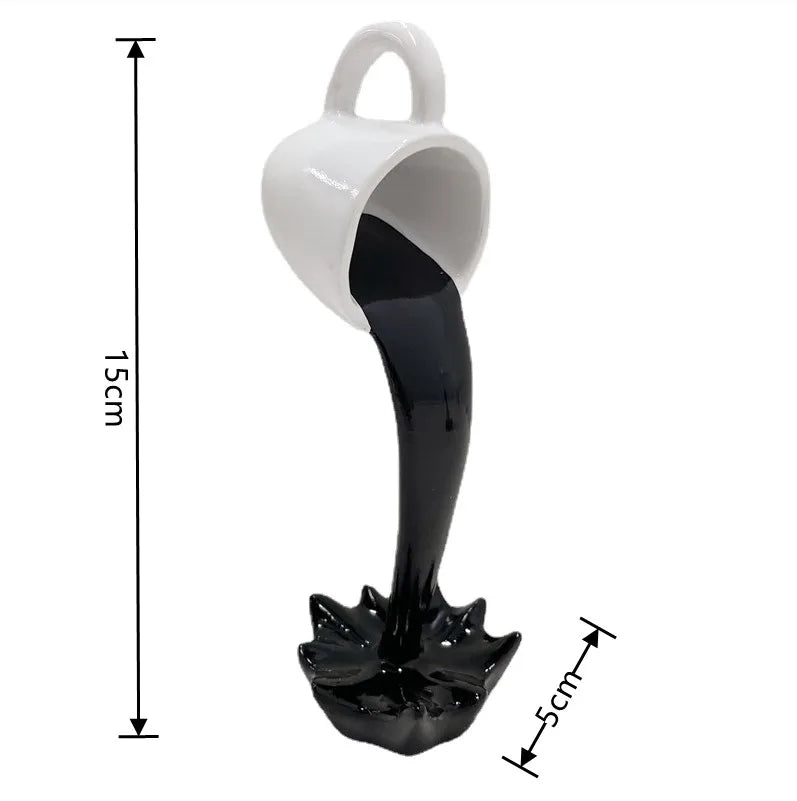 Kitchen Decoration Floating Spilling Coffee Cup Sculpture Spilling Magic Pouring Splash Creative Desktop Decor Home Decoration