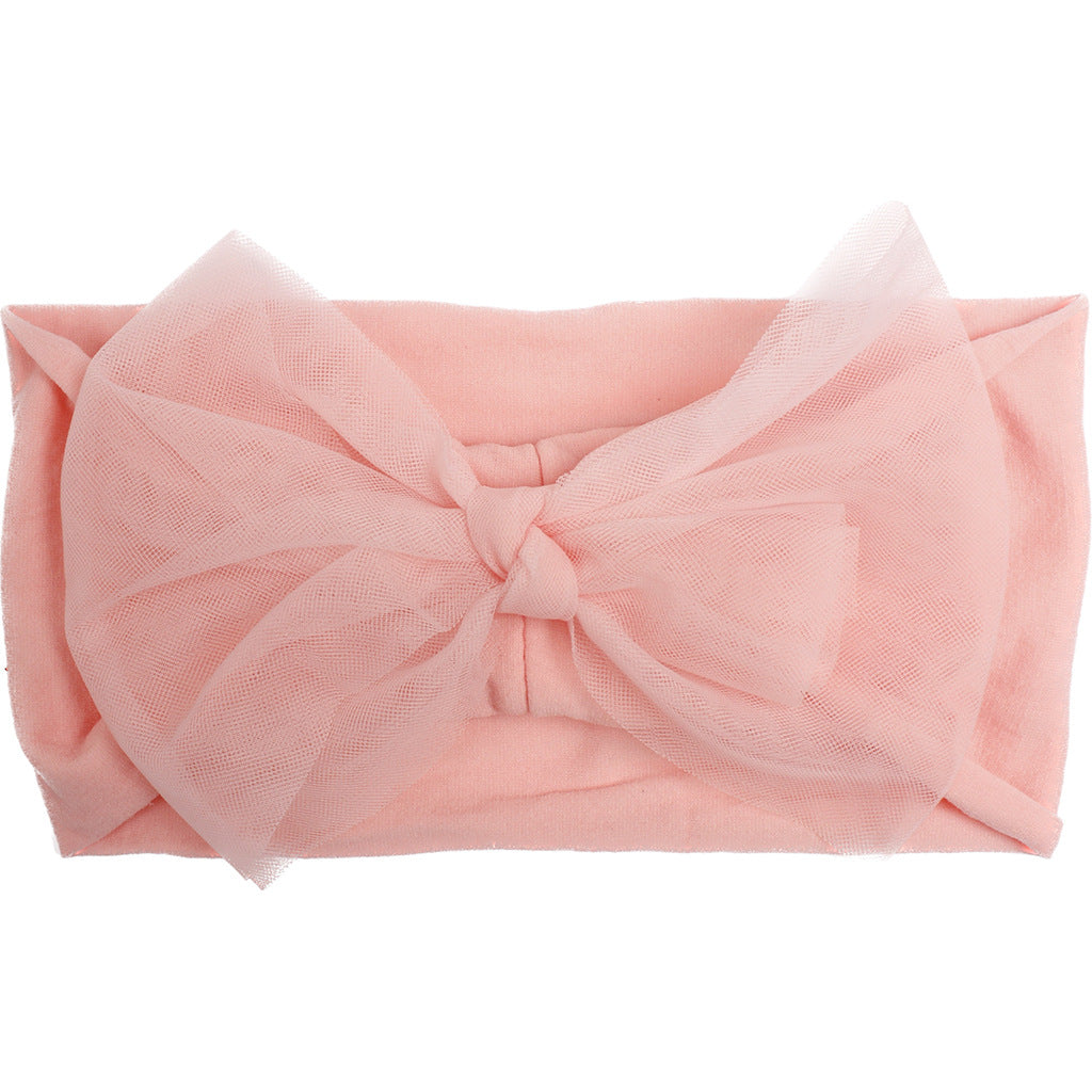 Pudcoco Baby Girls Headbands Soft Tulle Bow Head Wraps Fashion Hairbands for Newborn Infants 0-2T