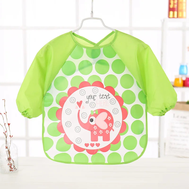 Waterproof EVA Full Sleeve Baby Bibs Children Apron Long Sleeve Feeding Smock Kids Eating Breastplate Infant Scarf Clothing