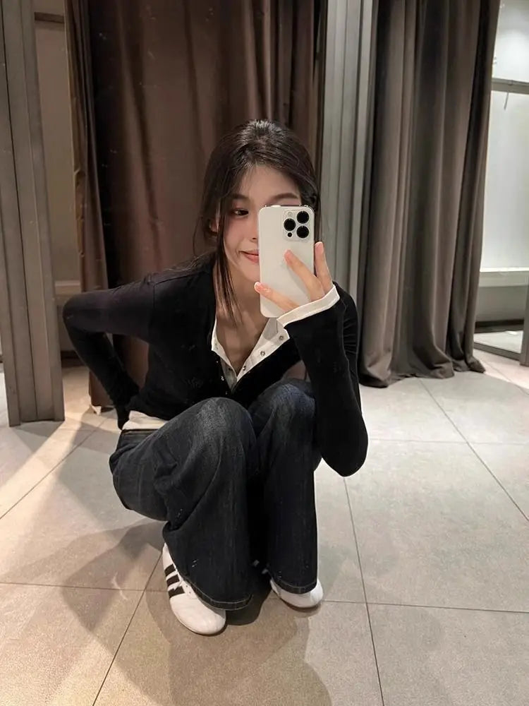 Long-sleeved Base T-shirt Women New Design in Spring and Autumn Slim-fit and Slimming Top