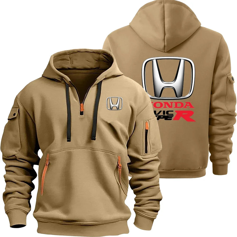 Honda Civic Type R Men's Half-Zip Hoodie Spring Men's Sportswear 2026 New Casual Sports Hoodie