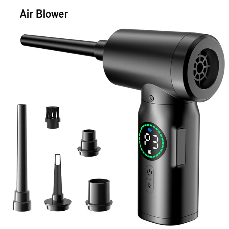 7500mAh Portable Compressed Air Duster Multi Air Blower & Vacuum Cleaner Cordless Duster Blower for Keyboard Computer Cleaning