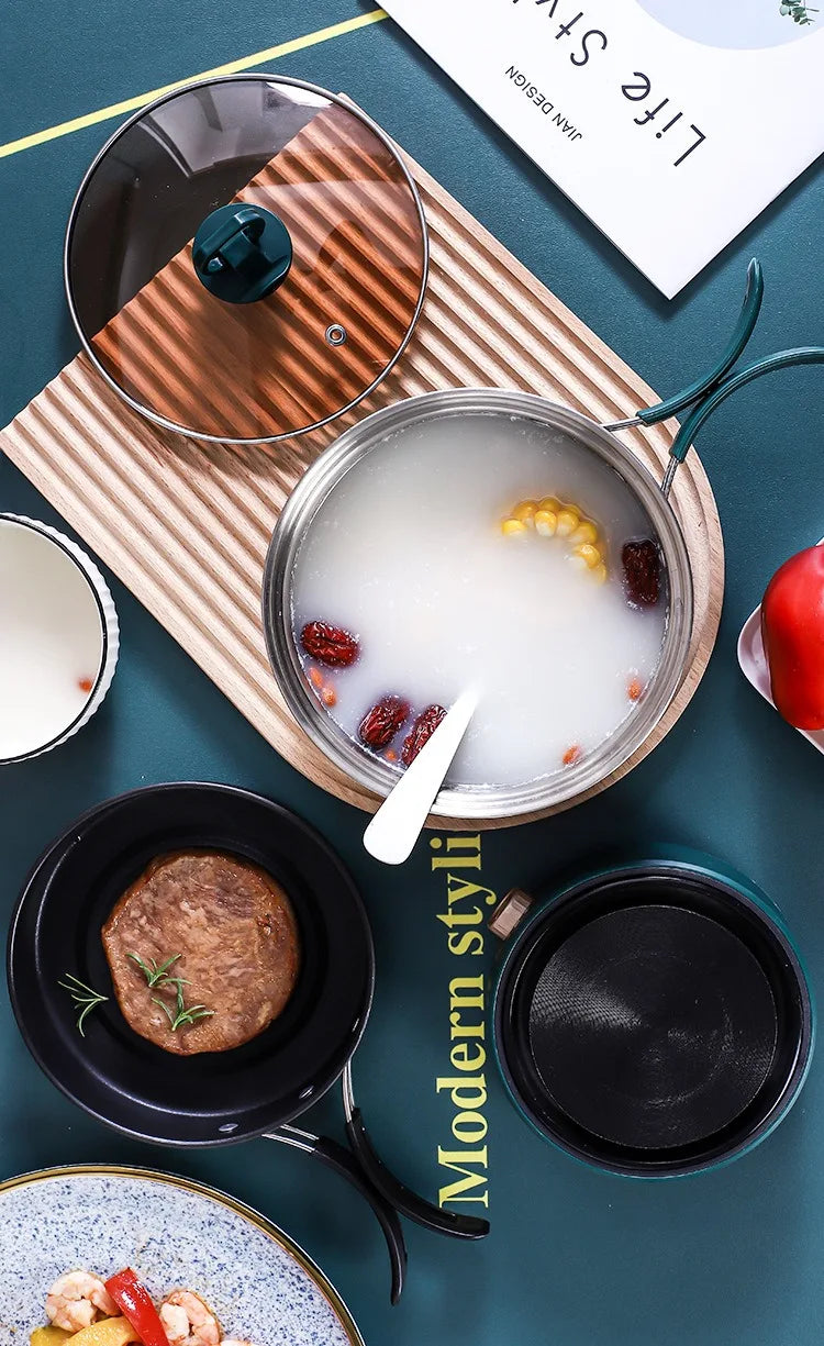 Electric Hot Pot Cooker Baby Porridge Multicooker Stew Heating Eggs Soup Pan Noodles Steamer Rice Cookers Cooking Pot EU Plug