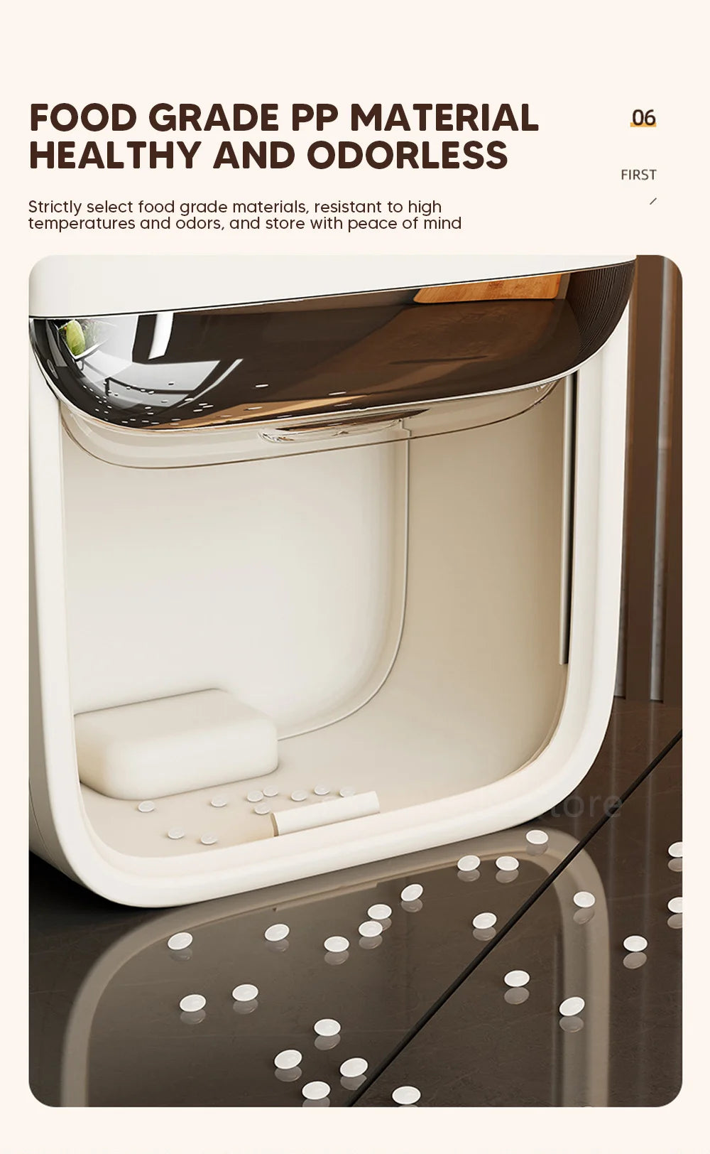 10KG Rice Storage Box Home with Lid Insect Proof Moisture Proof Rice Box Grain Sealed Jar Kitchen Container Storing Dry Grain