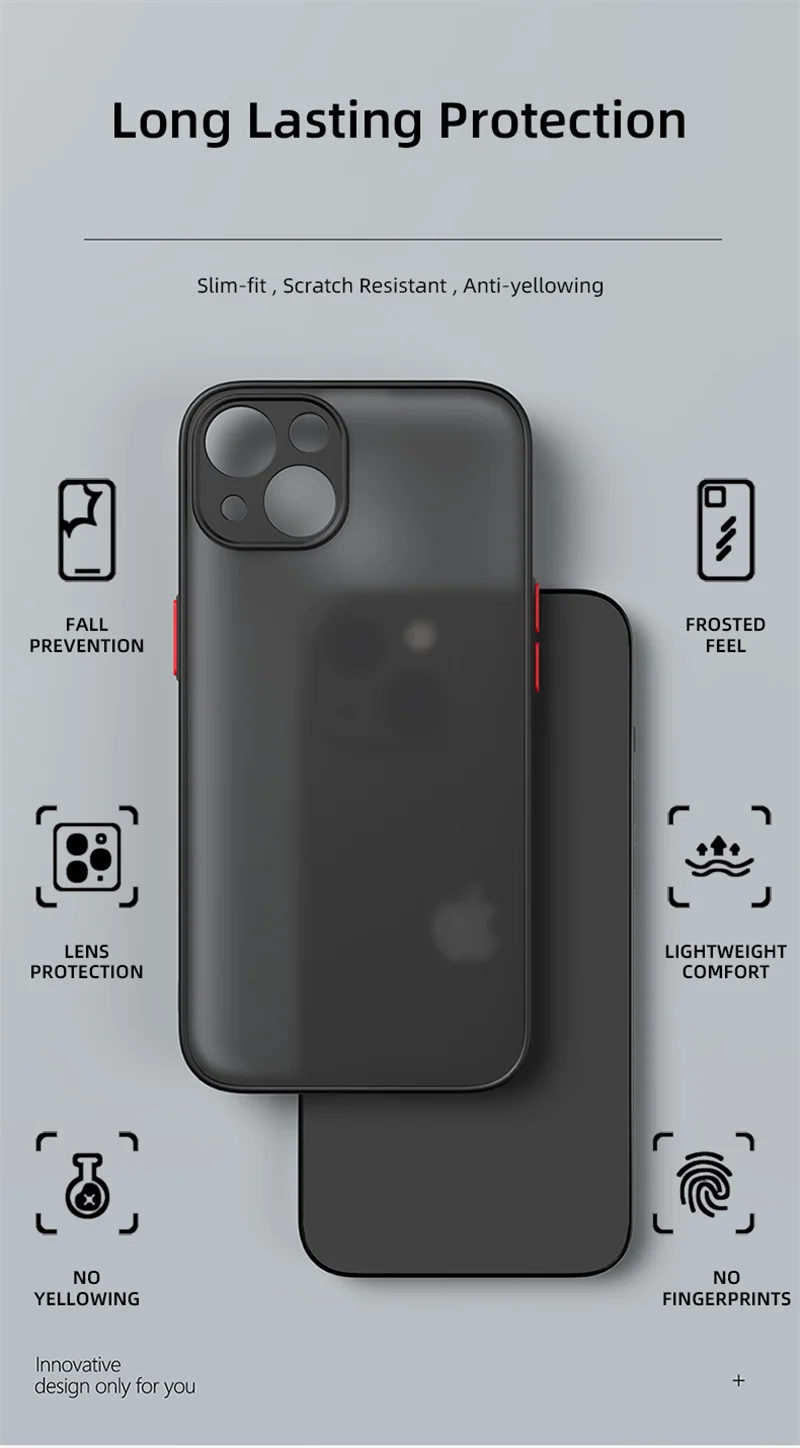 Jingjia Armor Bumper Shockproof Case For iPhone 15 11 12 13 Mini 14 Pro XR X Xs Max 7 8 Plus SE 2020 Silicone Hard Cover Capa