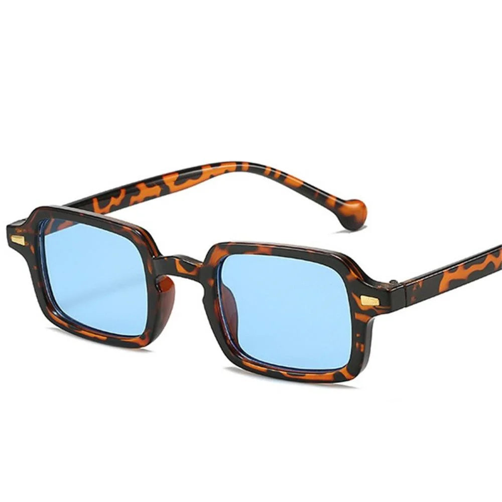 Sun Glasses Casual Men UV400 Protection Rivets Decoration Vintage Women Rectangle Luxurious