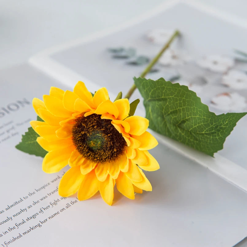 Artificial Flower Sunflowers Home Garden Table Decoration Stamen Wedding Bouque Festival Fake Gerbera Living Room Bedroom Stage