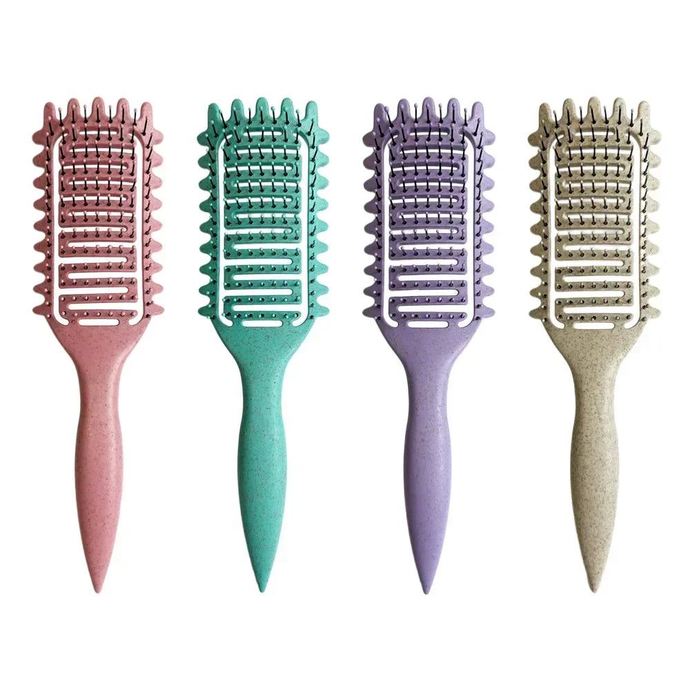Curl Define Styling Brush Hollow Boar Bristle Detangling Hair Brush Tangled Hair Comb Shaping Defining Curls Styling Tools