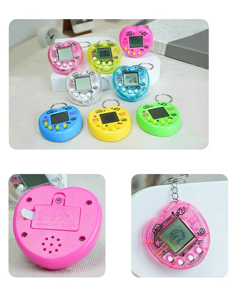 1PCS Transparent Electronic Pets Game Handheld Game Console Toy Virtual Cyber Digital Pet Pixel Funny Gift Play Toy