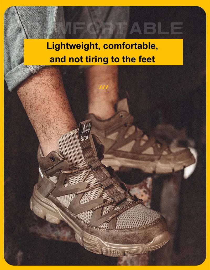 Safety Shoes Universal Breathable Outdoor Work Boots Steel Toe Anti-smash Puncture Proof Working Protective Sneakers for Men