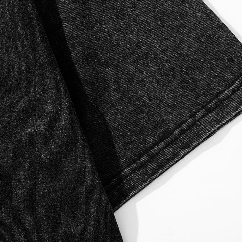 2025 Vintage Washed T-Shirts Street Hip Hop Retro Punk T Shirt women Harajuku Casual Cotton Short Sleeve Acid Wash TShirts top