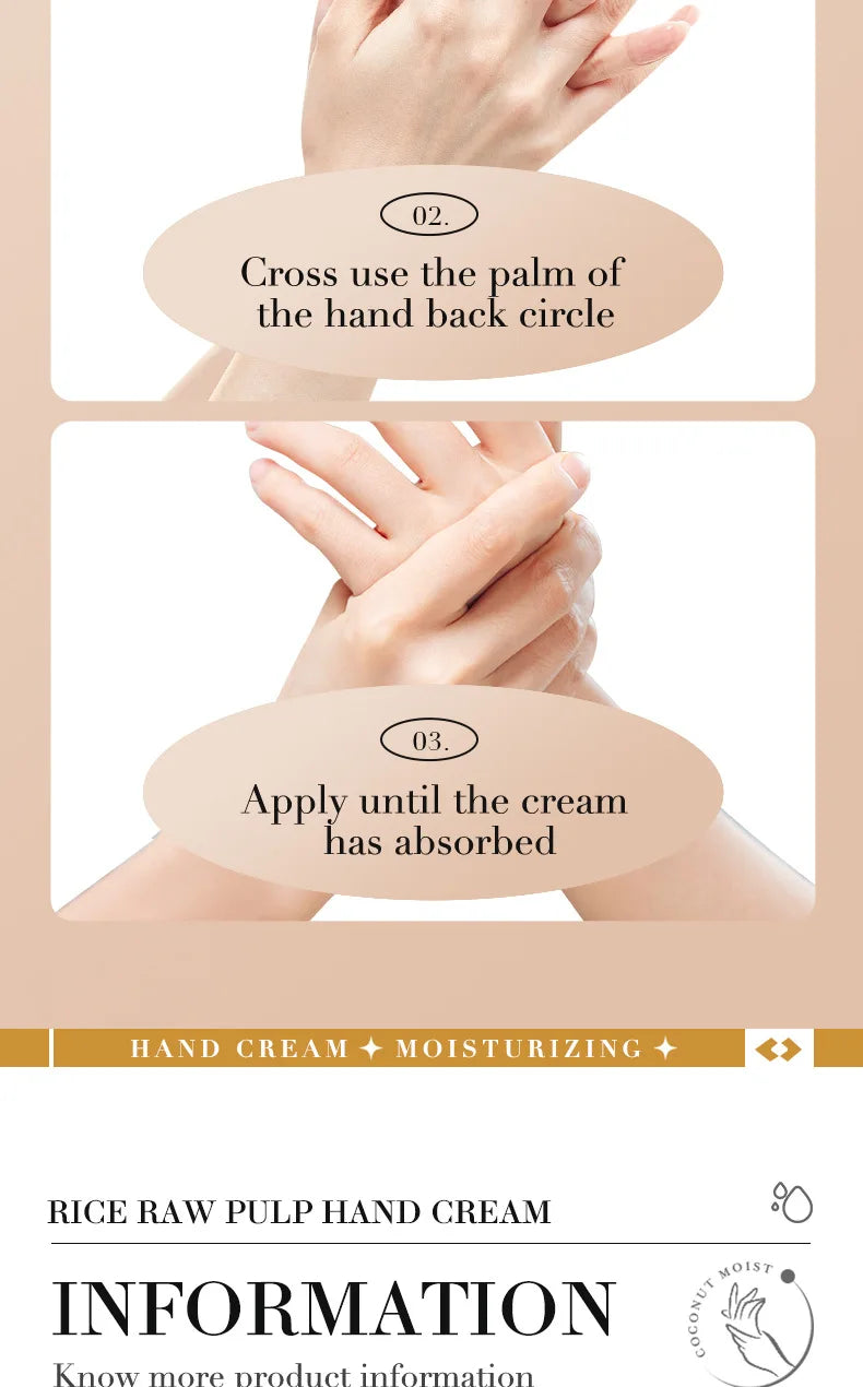 BIOAQUA White Rice Hand Cream Whitening Moisturizing Nourishing Anti-aging Handcream Hands Skin Care Products