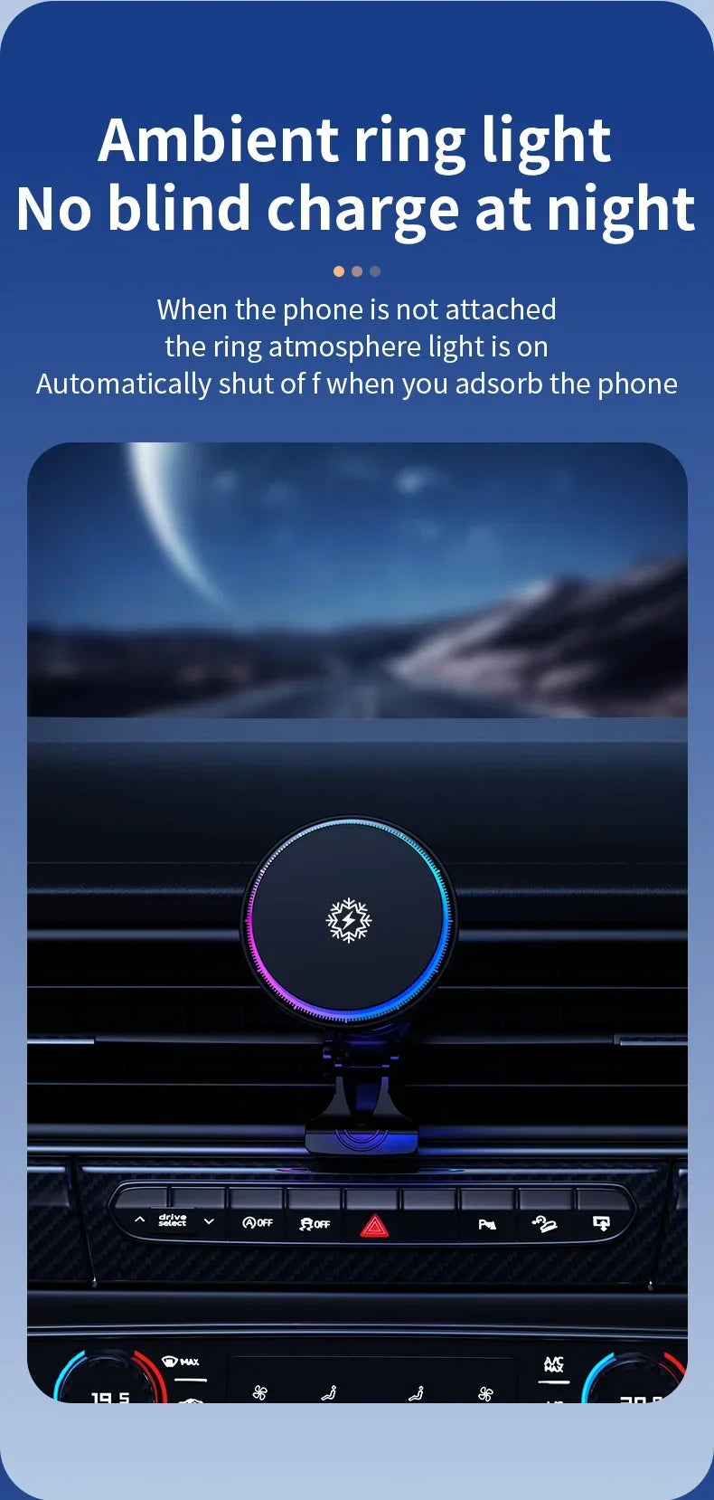 30W Ice Cooling Magnetic Wireless Car Charger Fast Charging Station for iPhone15 14 13 12 Pro Max MacSafe Car Phone Holder Stand