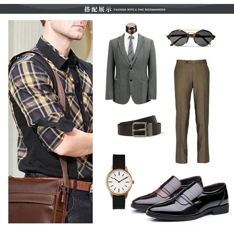 Luxury Mens Leather Shoes Retro Carved Lace-up Brogue Oxford Wedding Men Dress Shoes Male Formal Business Gentleman Office Shoes