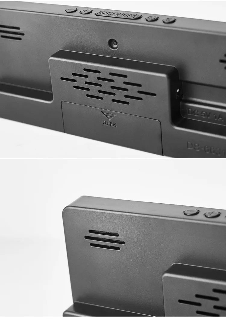 Electronic Clock Voice Control Digital Alarm Clock Temperature Desktop Table Clock Night Mode 12/24H LED Clock Watch Desk