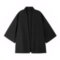 Black Mens Shirt  Kimono Shirt Kimono Cardigans Chinese Style Traditional Men Summer Lightweight Japanese Kimono Men Cardigan