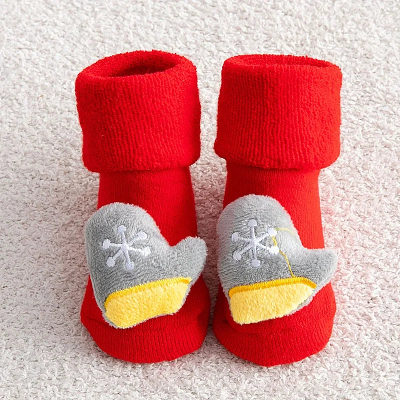 Winter Warm Strip Baby Socks Cute Cartoon Dot Thick Boys Girls Floor Sock Christmas Soft Newborn Toddler Kids Thick Floor Socks
