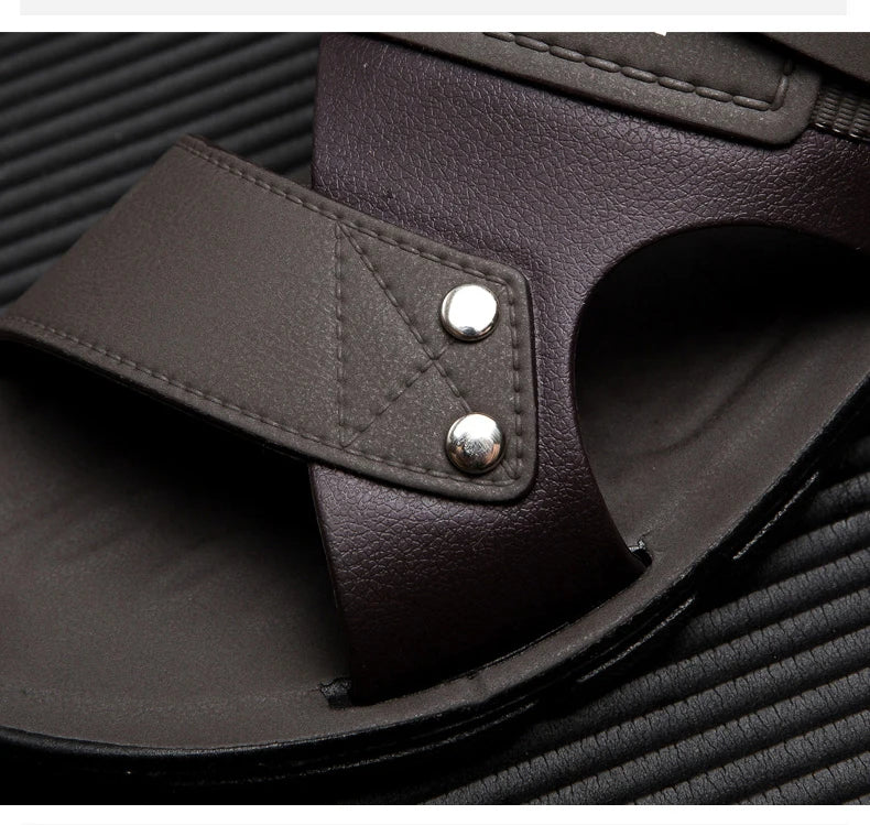 Summer Men's Sandals Fashion Beach Shoes For Men Classic Leather Slipper Male Outdoor Casual Leather Sandals Men