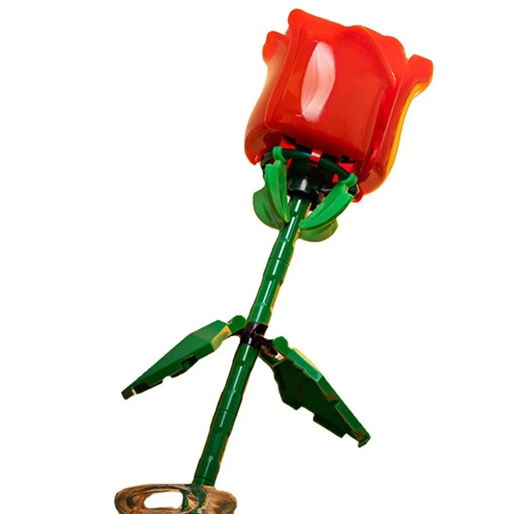 Romantic Rose Flower Bouquet Building Block Eternal Model Assembly Plastic Plant Brick Home Decor Mother's Day Birthday R Gift