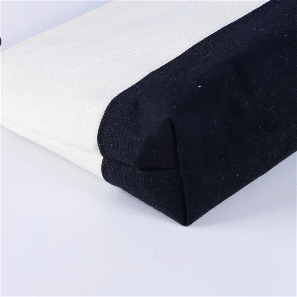 Sublimation Blank Cosmetic Bag Black Bottom Women's Make Up Bag Polyester Portable Storage Pencil Bags For DIY Print LOGO Photo