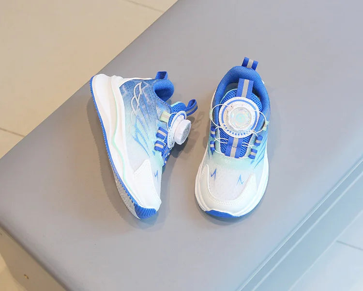 Tenis Child Shoe Casual Sneaker for Boy Kid Shoe for Girl Rotating Buttons Running Shoe for Girl Soft Sole Mesh Braeathable Shoe