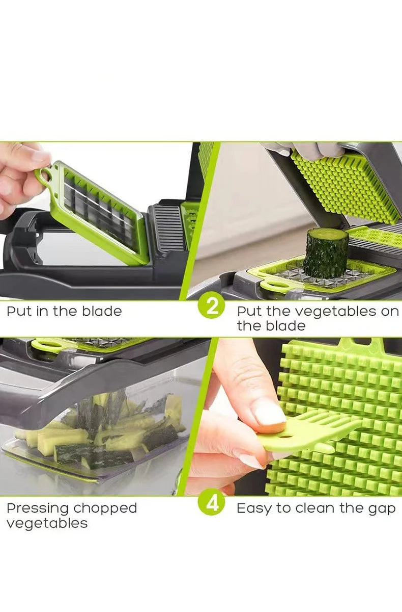 14/16 IN 1 Slicer Vegetable Food Chopper Vegetable Cutter Tomato Carrot Grater Cheese French Onion Shredders Kitchen Tool