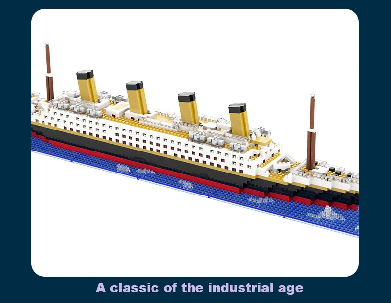 Small Particle Building Block Assembly Toy Titanic Giant Boy Girl Puzzle Cruise Ship Brick Model Kit Desltop Birthday Gift Child