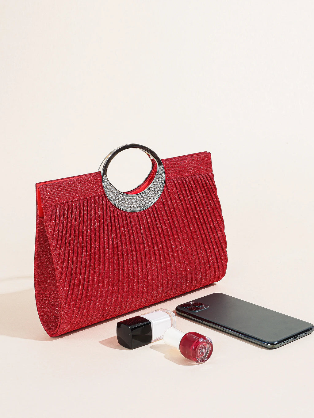 Women Crystal Oval  Handle Glitter Clutch Purses for Women Evening Bags Party Clutches Wedding Purses Cocktail Prom Handbags