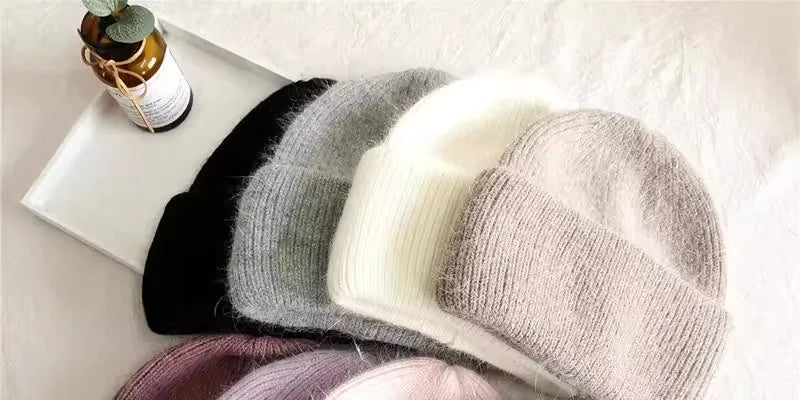 Women's Winter Hats Fashion Warm Bean Hats Solid Color Adult Hats Cute Knitted Hats Baotou Hats Autumn/Winter
