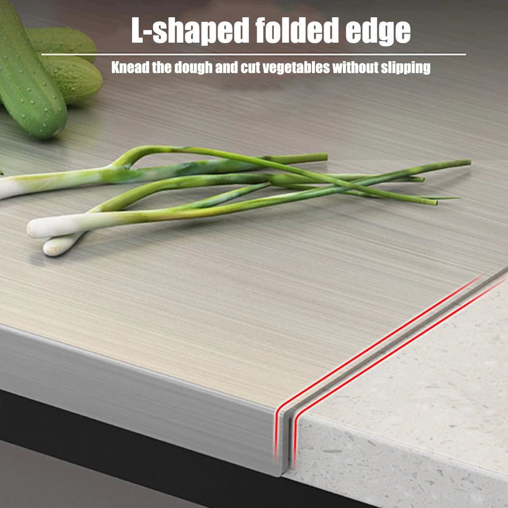 Stainless Steel Chopping Board L-Shaped Large Size Double Panel Multifunctional Home Kitchen Fruit Cutting And Kneading Panel