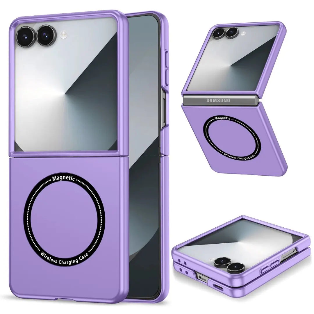 For Galaxy Z Flip7 Case Ultra Slim Wireless Charging Anti Shock Phone Cover Lightweight Flip 5/6 Solid Protecive Cover