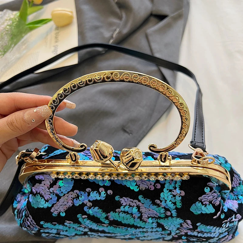 Fashion Paillette Evening Bag Women Glittering Clutch Purse Handbag Designer Luxury Wallets Party Female Shoulder Crossbody Bag