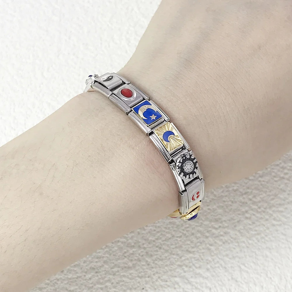 New Personalized English Words 100% DAD NANA LOVE SEXY Italian Charm Link Fit 9mm Stainless Steel Making DIY Bracelet Jewelry