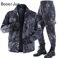 Black Python Pattern Wear-resistant Overalls Labor Insurance Cloth Uniform Men's Soft Tracksuit Outdoor Suit Designer Clothes