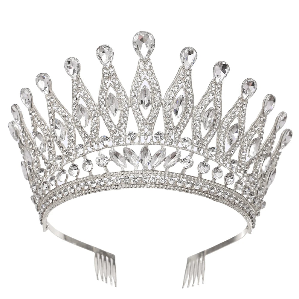 Tiara Crown for Women Girls, Wedding Tiara for Bride, Princess Hair Accessories for Birthday Prom Party Quinceanera