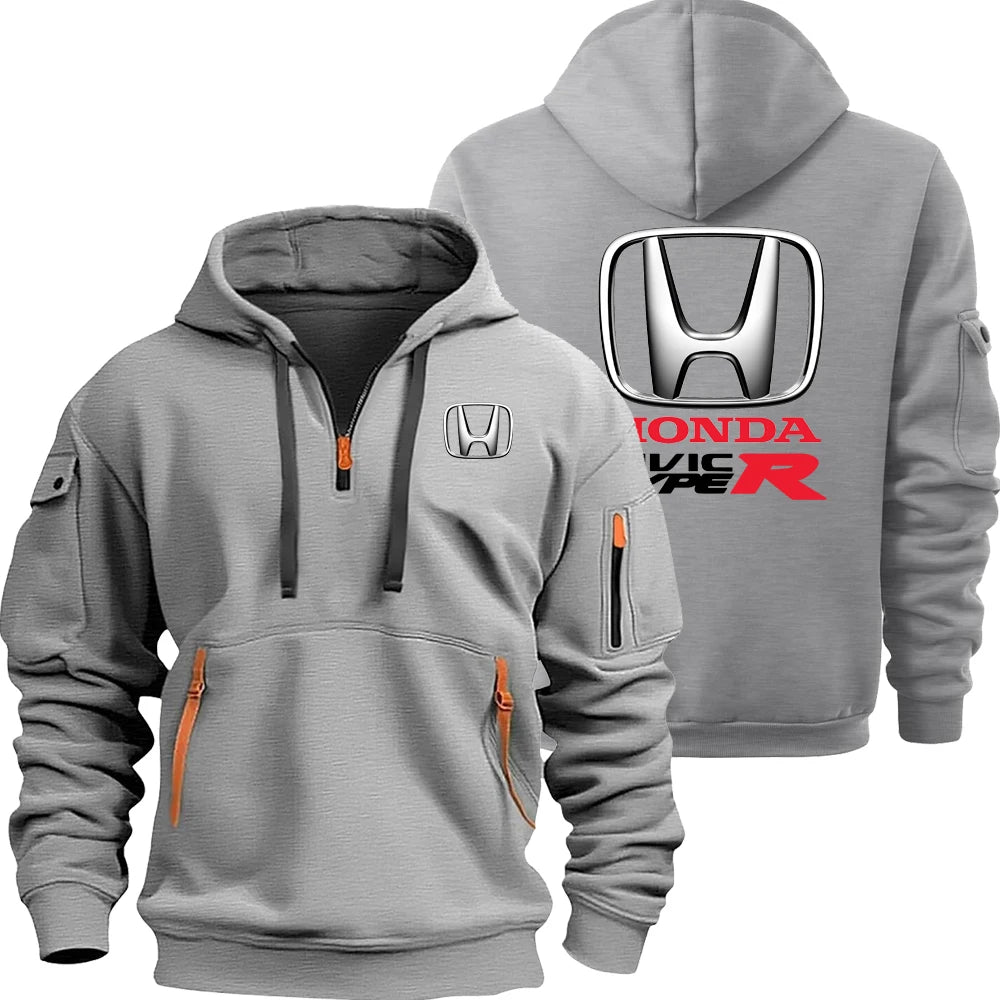 Honda Civic Type R Men's Half-Zip Hoodie Spring Men's Sportswear 2026 New Casual Sports Hoodie
