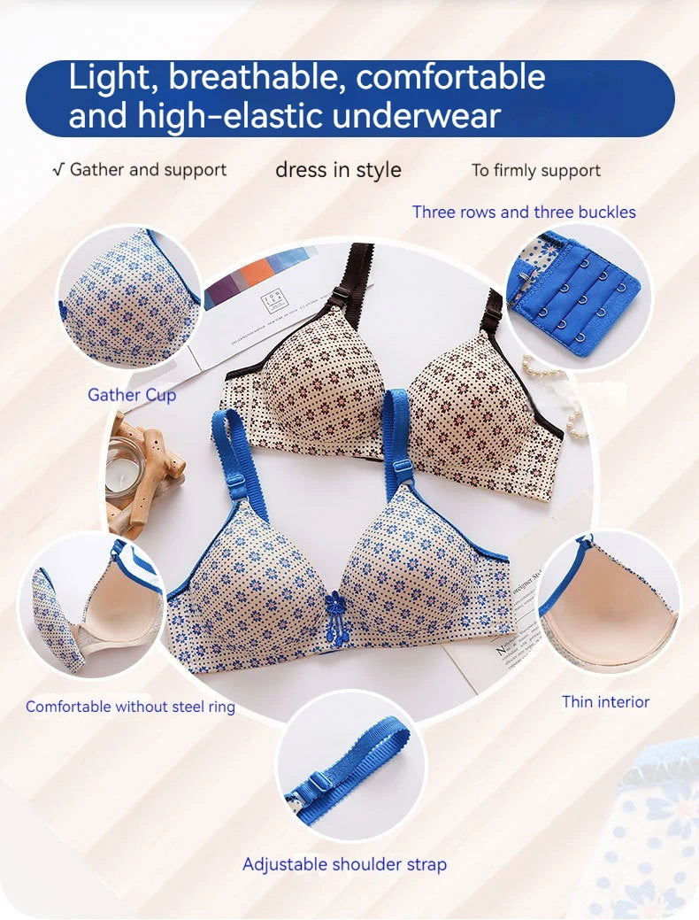 Comfortable & Stylish Nursing Bras for Pregnant Nursing Mothers New sexy printed Thin Bra Comfortable Wire-free Nursing Bra