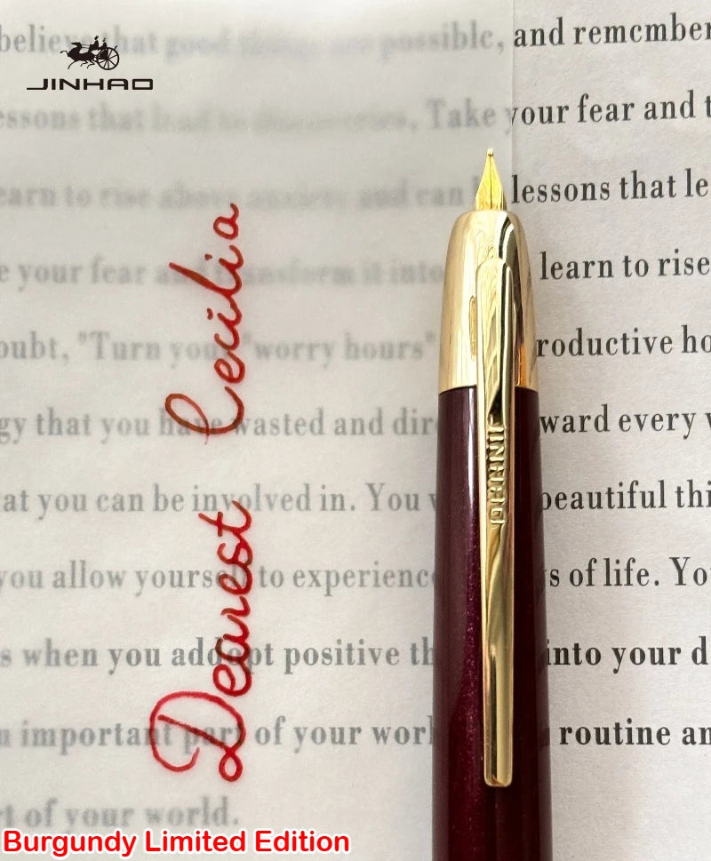 Burgundy Limited Edition!!! JINHAO 20 Press Fountain Pen Retractable Writing Ink Converter Office Supplies PK 10 A1 Stationery