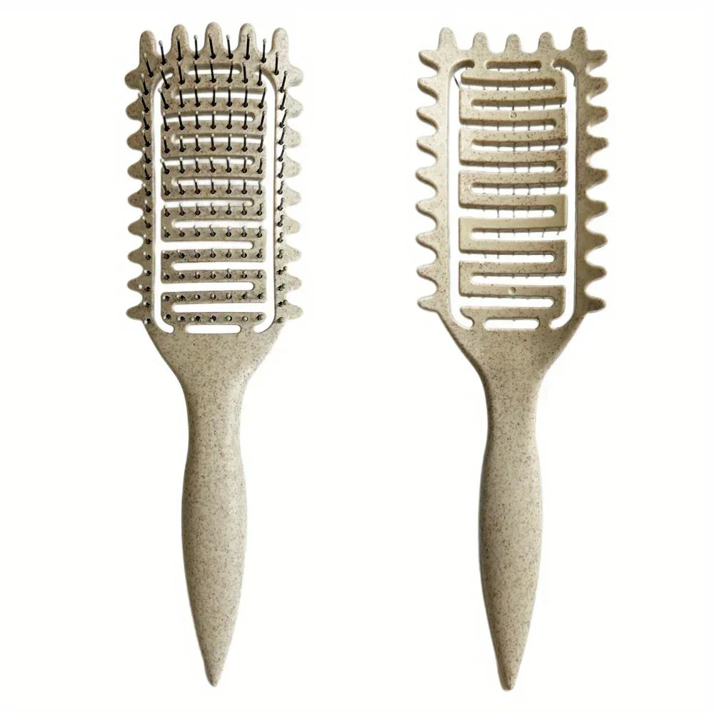 Curl Define Styling Brush Hollow Boar Bristle Detangling Hair Brush Tangled Hair Comb Shaping Defining Curls Styling Tools