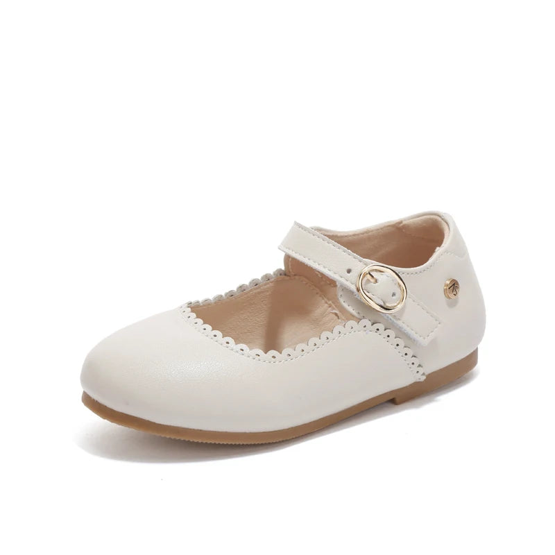 AS New Kids Shoes Children Beige Shoes Baby Boys Leather Shoes Toddler Princess Flats Girls Oxford Fashion Platform Mary Jane