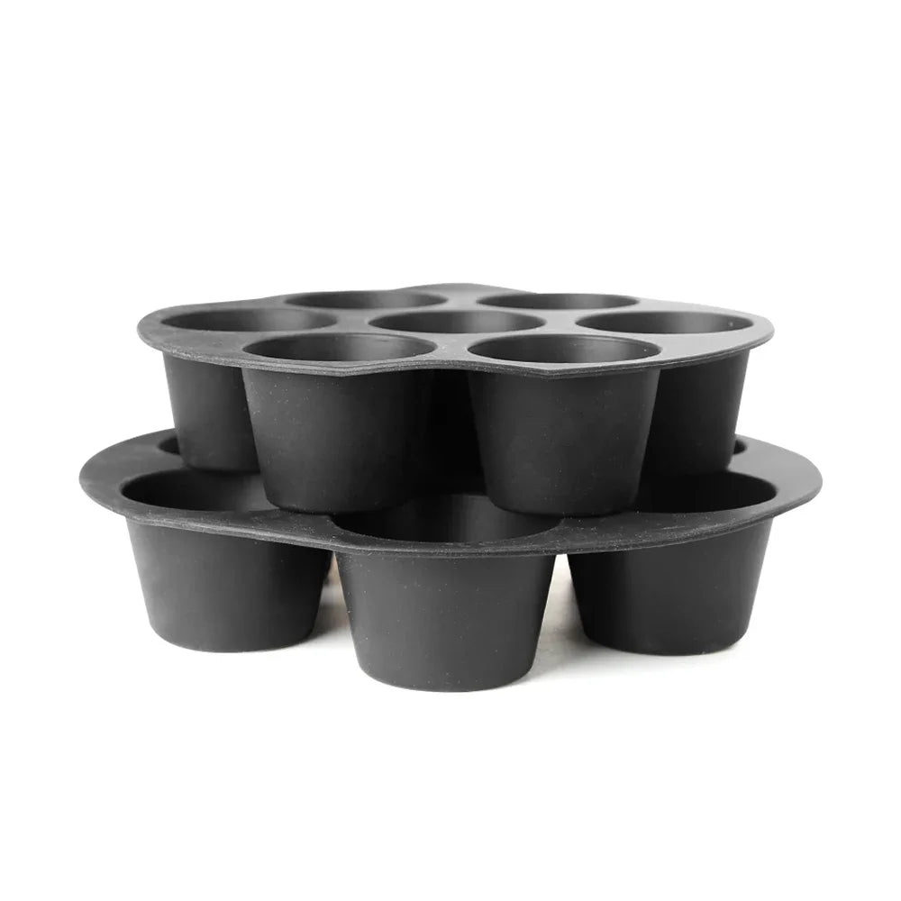7 Even Cake Cups Air Fryer Accessories Round Muffin Cup Mold Microwave Oven Baking Mold Baking Bakeware Mat Baking Tray Cake Pan