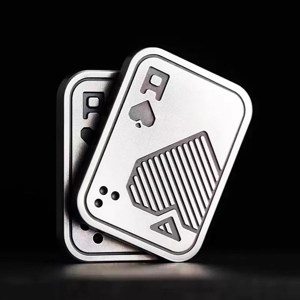 Stress Relief Push Card Metal Fingertip EDC Poker A K King Gyro Toy for Office Adults Anti Anxiety Fidget Papa Coin
