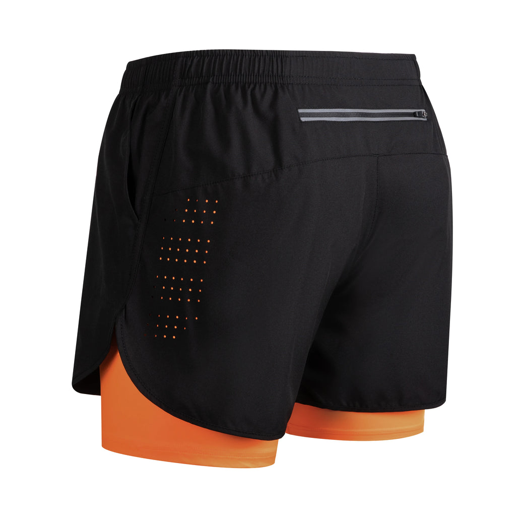 Men's Running Shorts Quick-drying Fitness Black Double Layer Shorts Men New Sport Workout Training Bodybuilding Short Pants