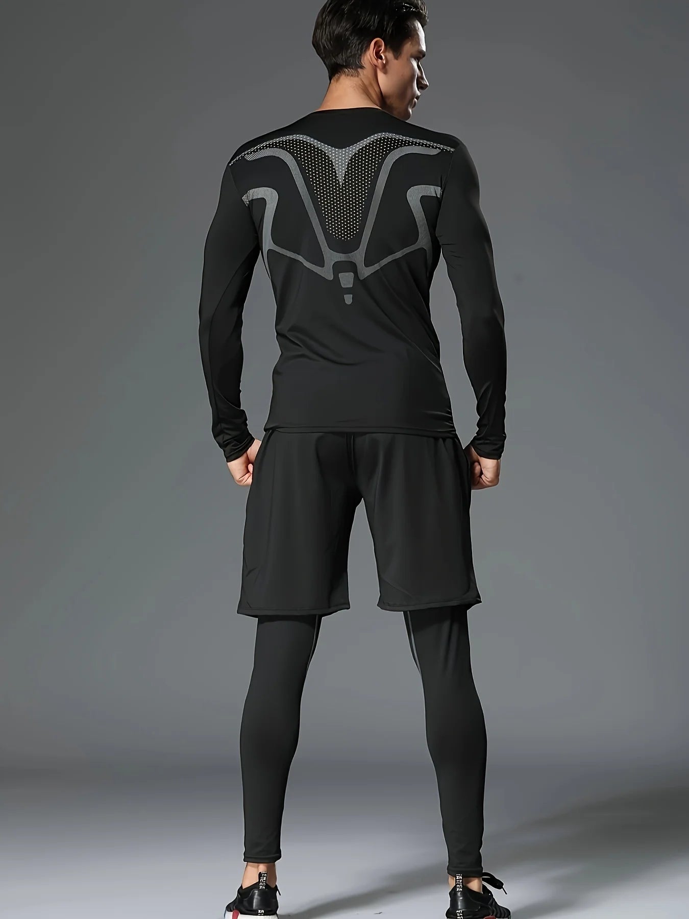 Sportswear for men, running and gym clothes, tight-fitting equipment, morning and night running training sportswear