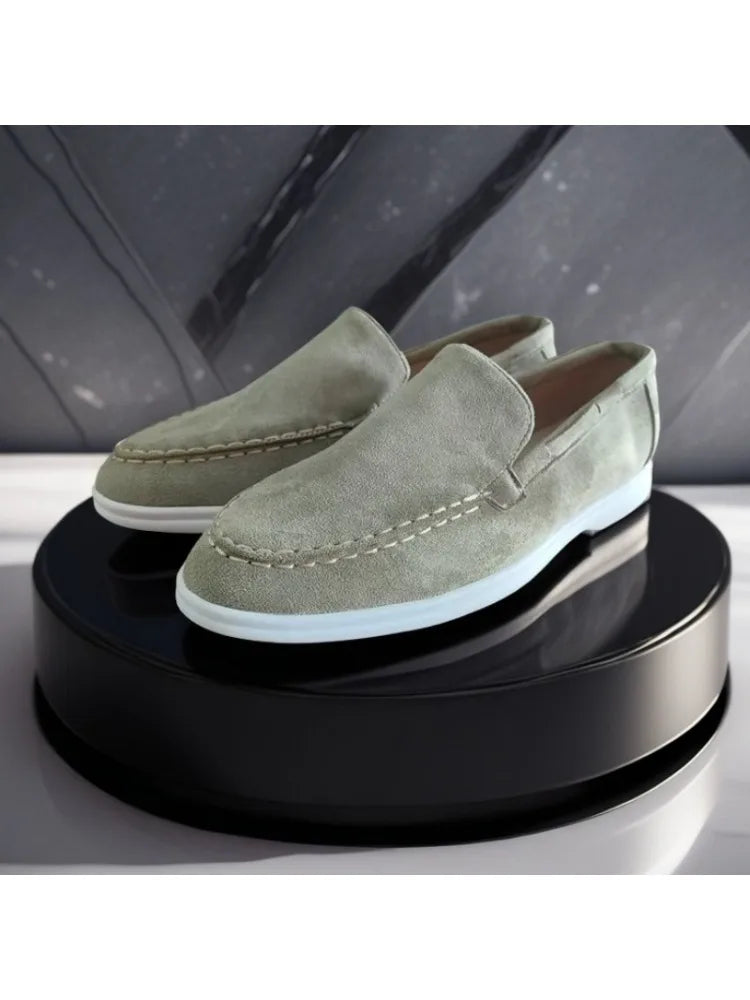 Male 2025 Classic Brand Suede Leather Loafers Men Casual Shoes Luxury Mens Breathable Slip on Driving Shoes Moccasins