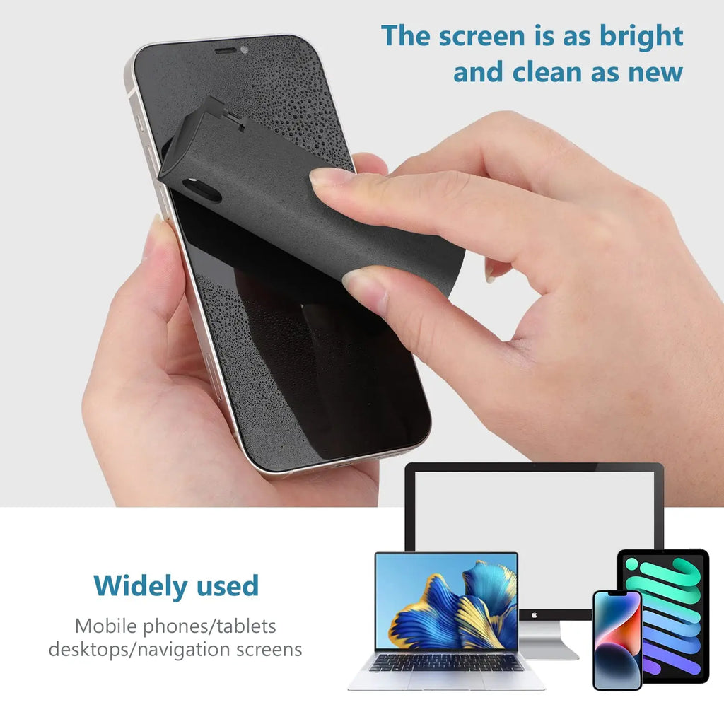 2 In 1 Phone Screen Cleaner Spray Portable Tablet Phone Touch Screen Cleaner Microfiber Cloth Set Glass Mini Cleaning Artifact