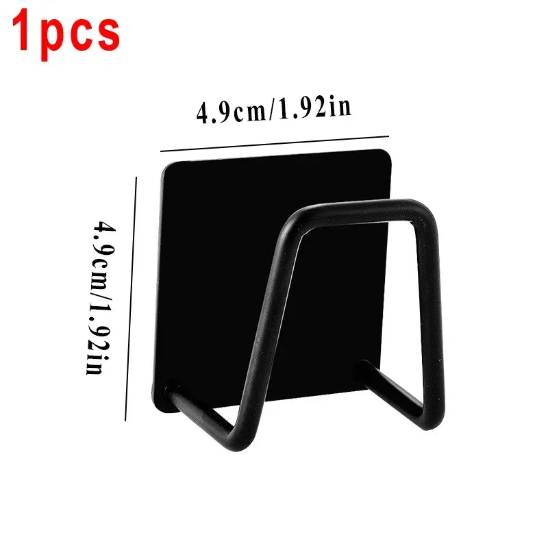 Kitchen Wall Hooks Accessories Storage Organizer Self Adhesive Drain Drying Rack Stainless Steel Sink Sponges Holder