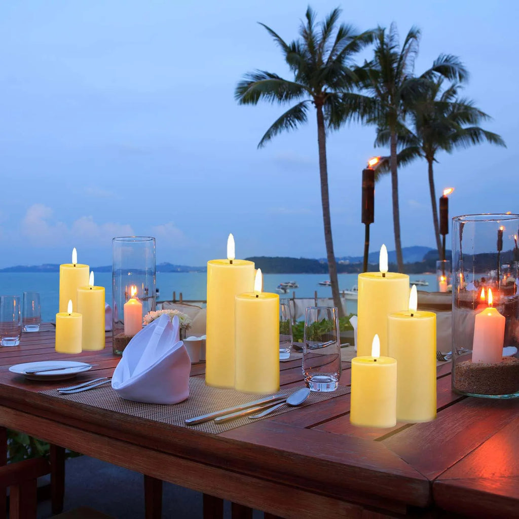 6-120PCS Led Candles Bulk Flickering Flameless Candles Battery Operated Fake Pillar Candle Wedding Birthday Party Decor Concert